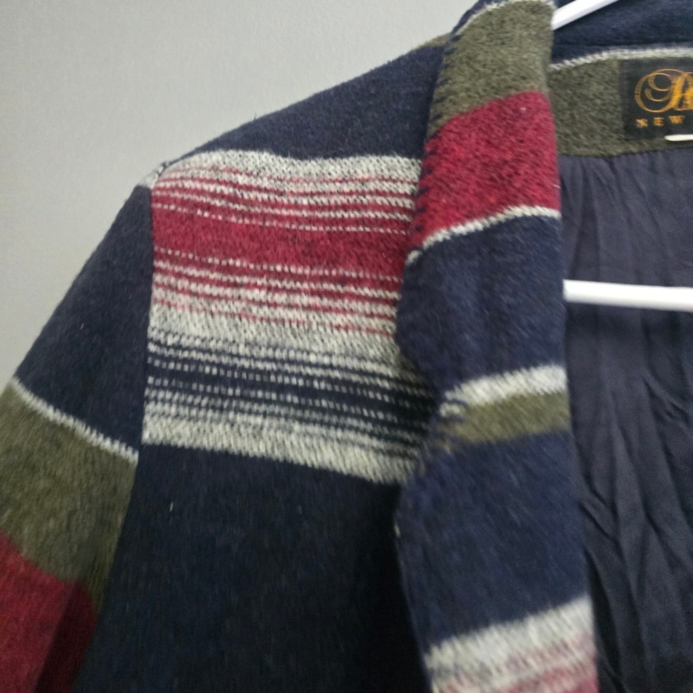 David Paul New York Boho Western Vtg Striped Wool Blend Blazer Jacket Medium - Picture 2 of 7